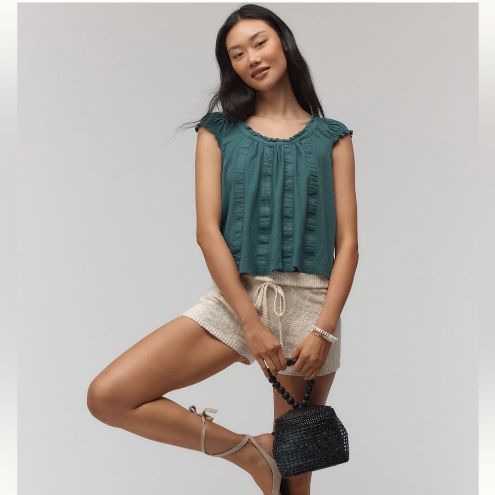 NWT Anthropologie Ruffle-Shoulder Swing Tank Top - Picture 4 of 4